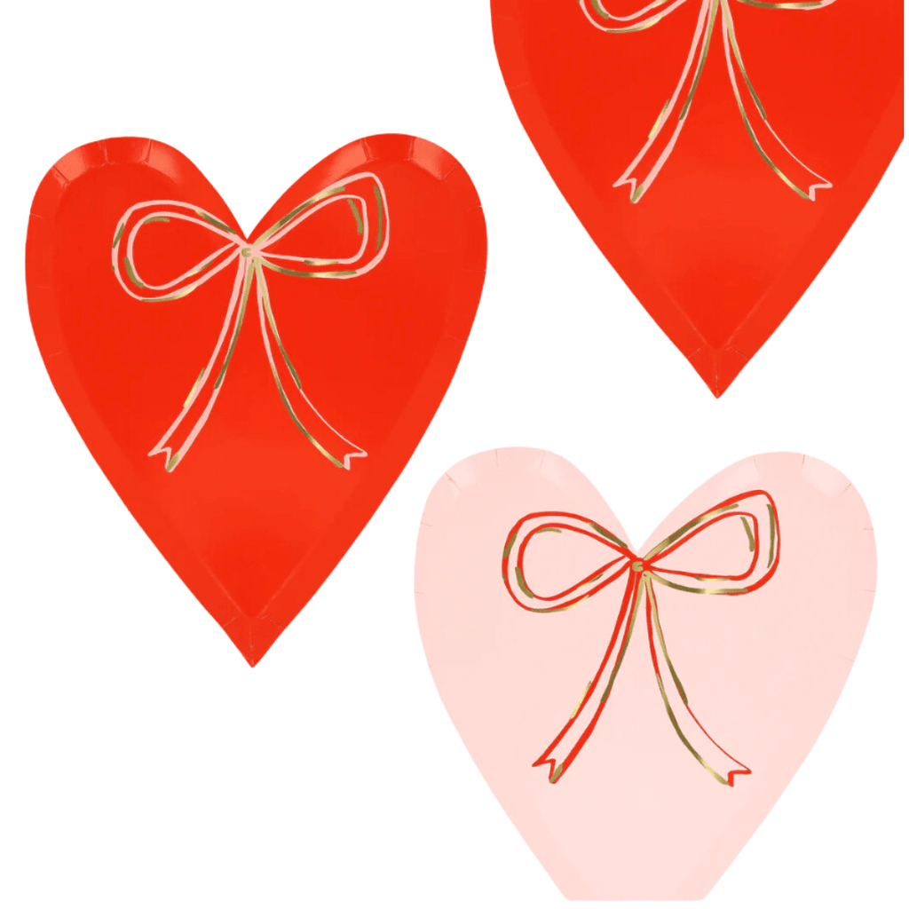 Meri Meri Valentine Heart with Bow Plates