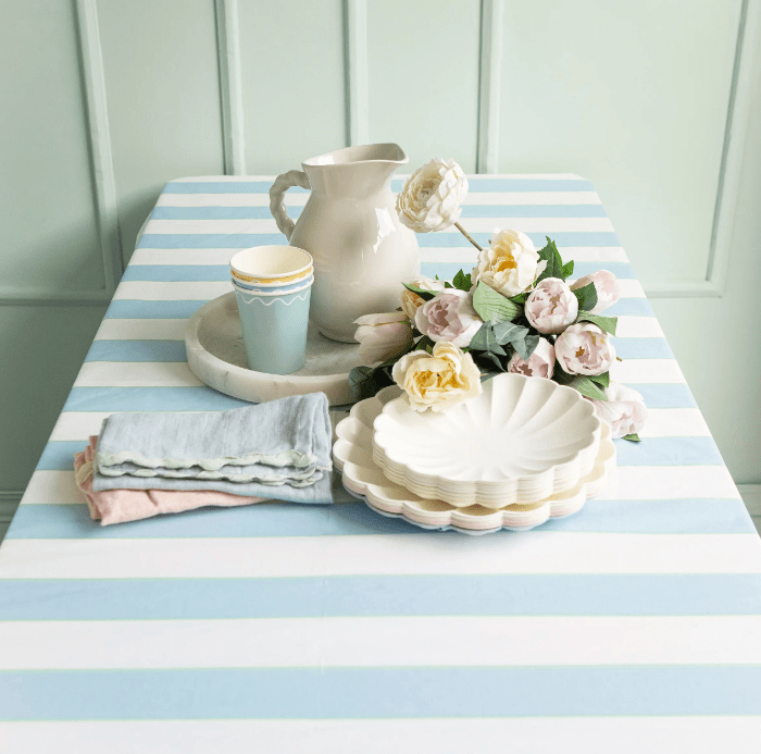 Meri Meri Party Pale Blue Stripe Tablecloth