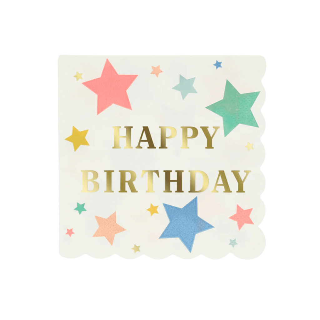 Meri Meri Party Stars Happy Birthday Small Napkins