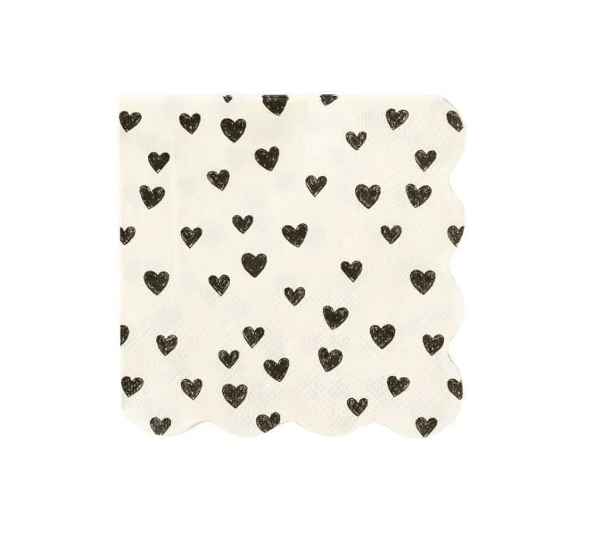 My Mind’s Eye Valentine Black Hearts Napkin