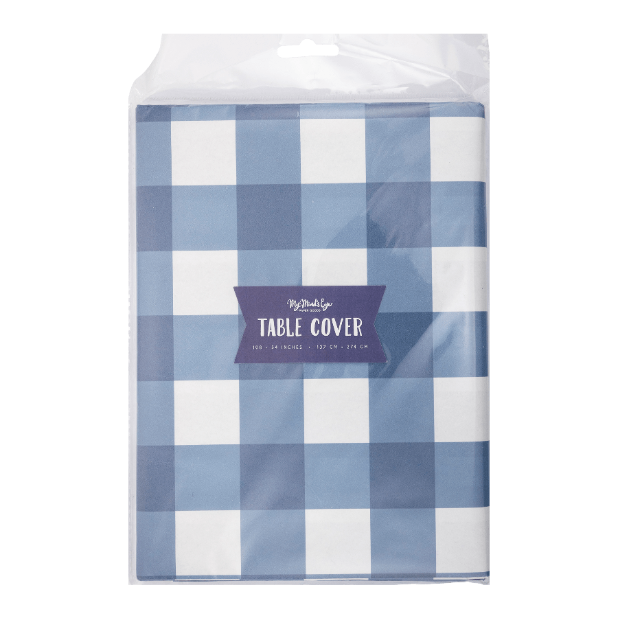 My Mind’s Eye Party Blue Gingham Paper Table Cover