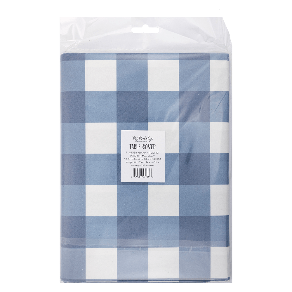 My Mind’s Eye Party Blue Gingham Paper Table Cover