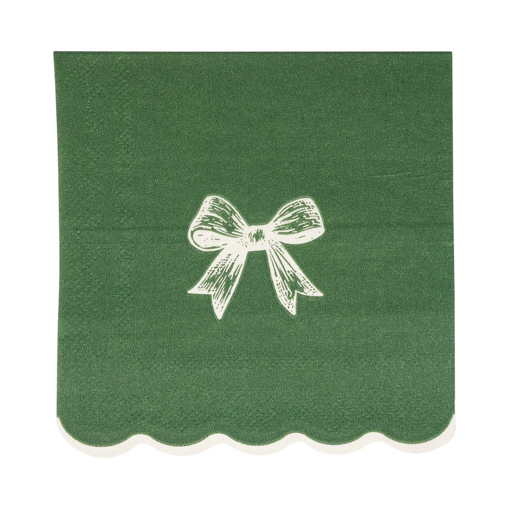 My Mind’s Eye CHL1239 - Gold/Green Bow Cocktail Napkin