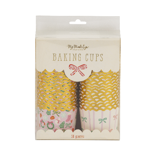 My Mind’s Eye PLCC1871 - Gold Foil Bows/Icons on Pink 5 oz Baking Cups