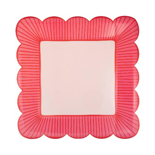 My Mind’s Eye VBW1141 - Striped Edge Scalloped Square Plate