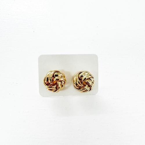 Pine+Poppy Gold Basketweave Stud Poppy Pearl & Gold Earrings (Choose Style)