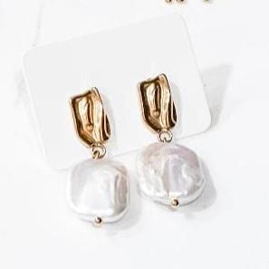 Pine+Poppy Gold/Pearl Drop Earring Poppy Pearl & Gold Earrings (Choose Style)