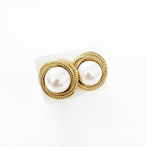 Pine+Poppy Round Rope Pearl Poppy Pearl & Gold Earrings (Choose Style)