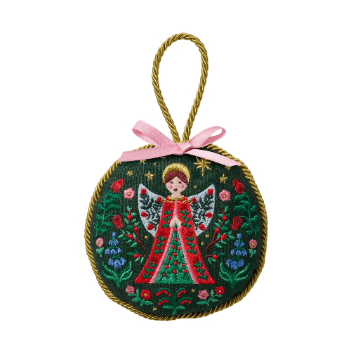 Rifle Paper Co. Christmas Angel Embroidered Ornament