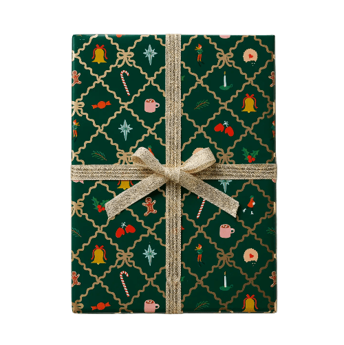 Rifle Paper Co Christmas Christmas Argyle Continuous Wrapping Roll
