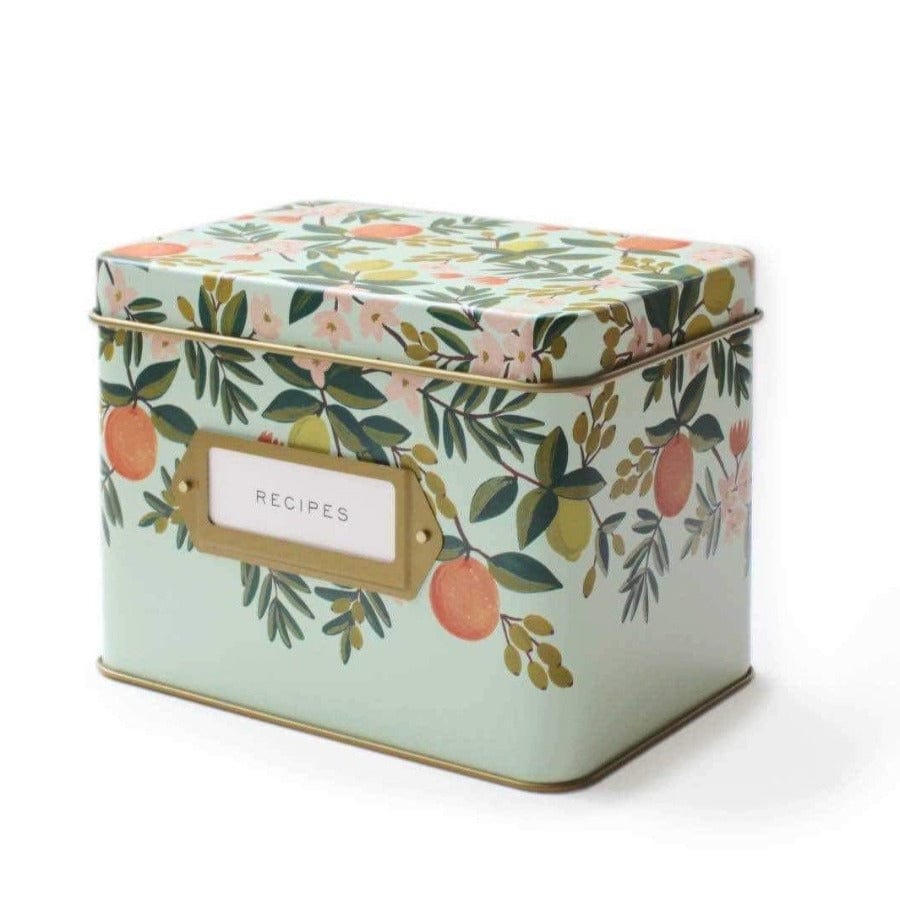 Rifle Paper Co. Citrus Floral Tin Recipe Box