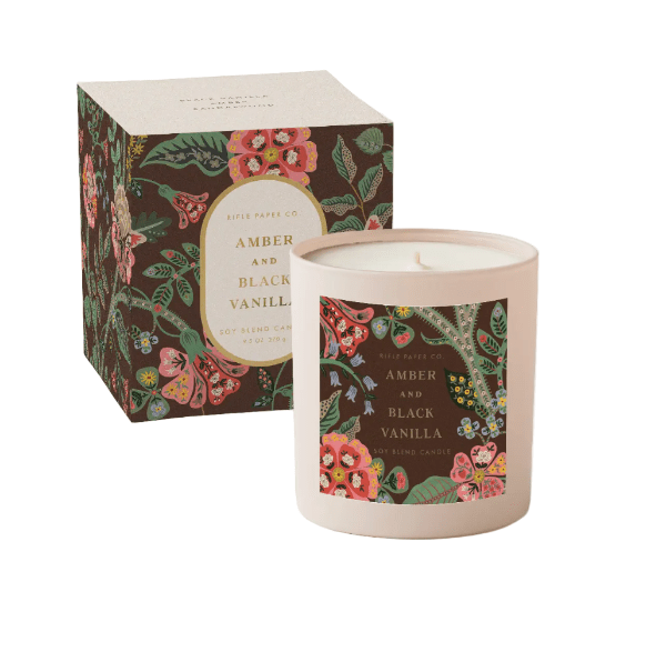 Rifle Paper Co. Gracie Amber and Black Vanilla Candle