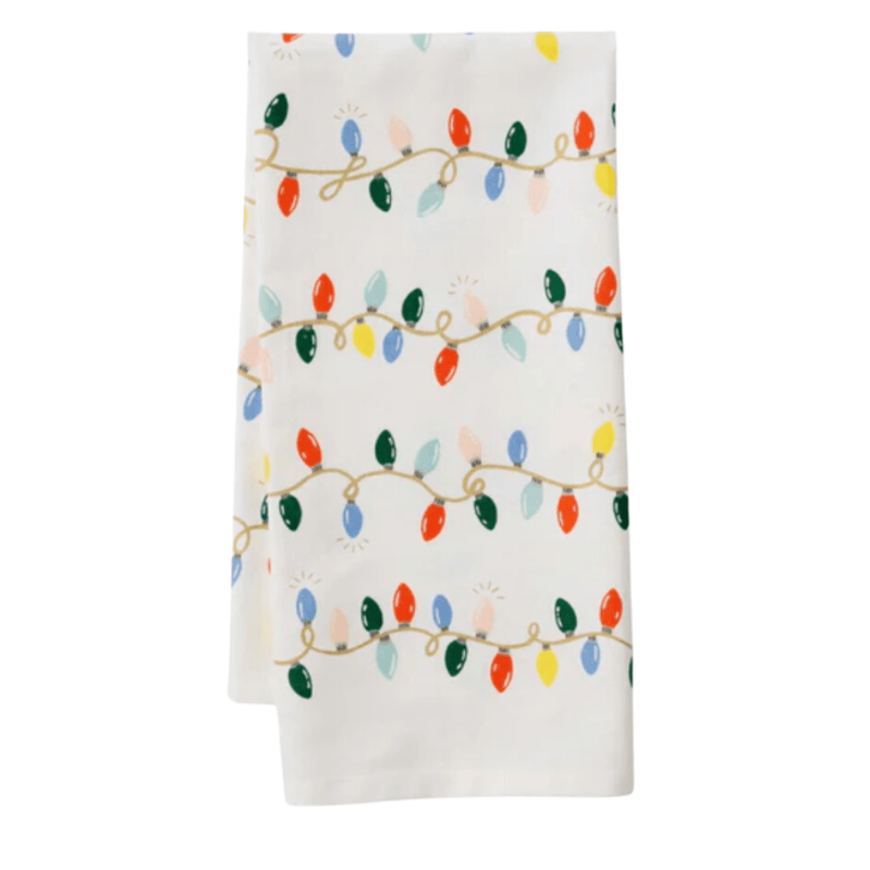 Rifle Paper Co Christmas Holiday Lights Tea Towel