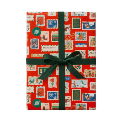 Rifle Paper Co Gift Wrap Holiday Stamps Continuous Wrapping Roll