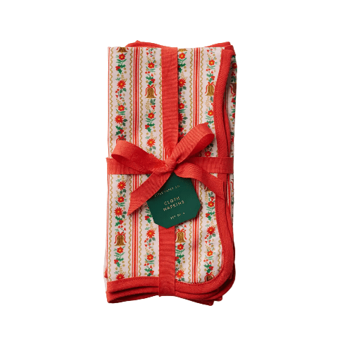 Rifle Paper Co. Christmas Holly Jolly Cotton Napkins (Set of 4)