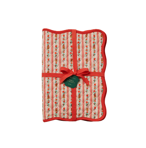 Rifle Paper Co. Christmas Holly Jolly Quilted Cotton Placemats (Set of 4)