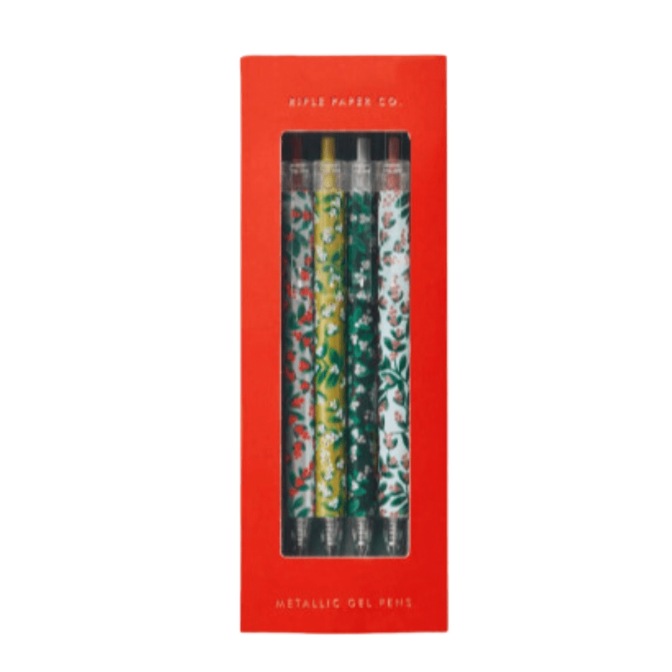 Rifle Paper Co. Christmas Mistletoe Metallic Gel Pen Set