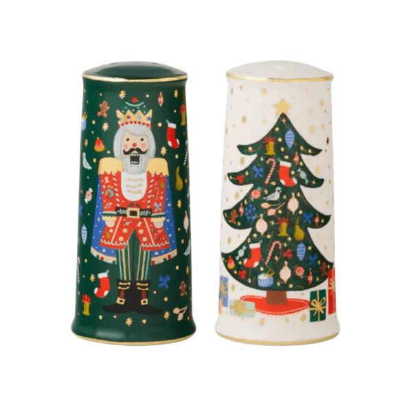 Rifle Paper Co. Christmas Nutcracker Porcelain Salt and Pepper Shakers