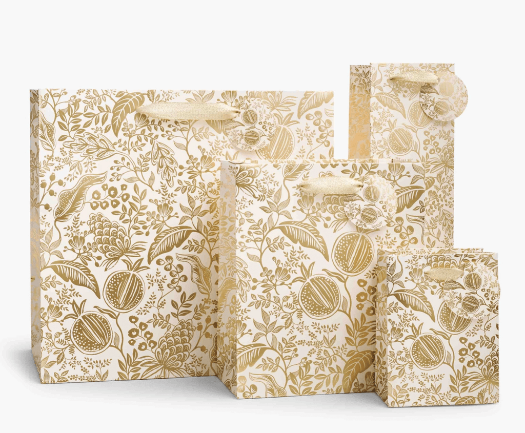 Rifle Paper Co Pomegranate Gold Medium Gift Bag