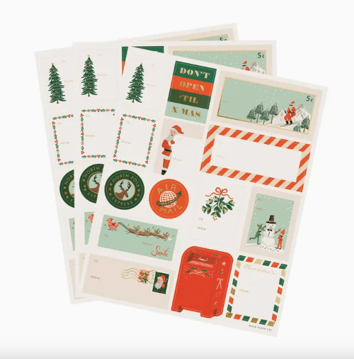 Rifle Paper Co Christmas Santa's Workshop Stickers and Labels