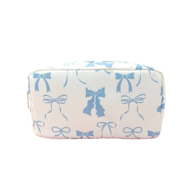 Rock Paper Scissors Medium Blue Bows Cosmetic Pouch