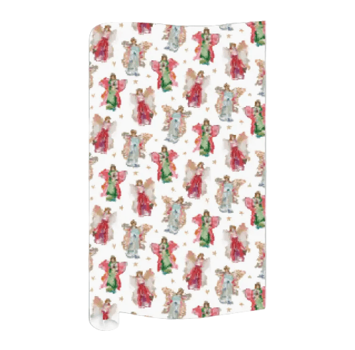 Rosanne Beck Party Angels with Gold Stars Wrapping Paper