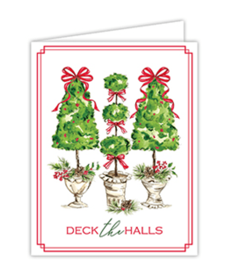 Rosanne Beck Christmas Deck the Halls Topiary Trio Card