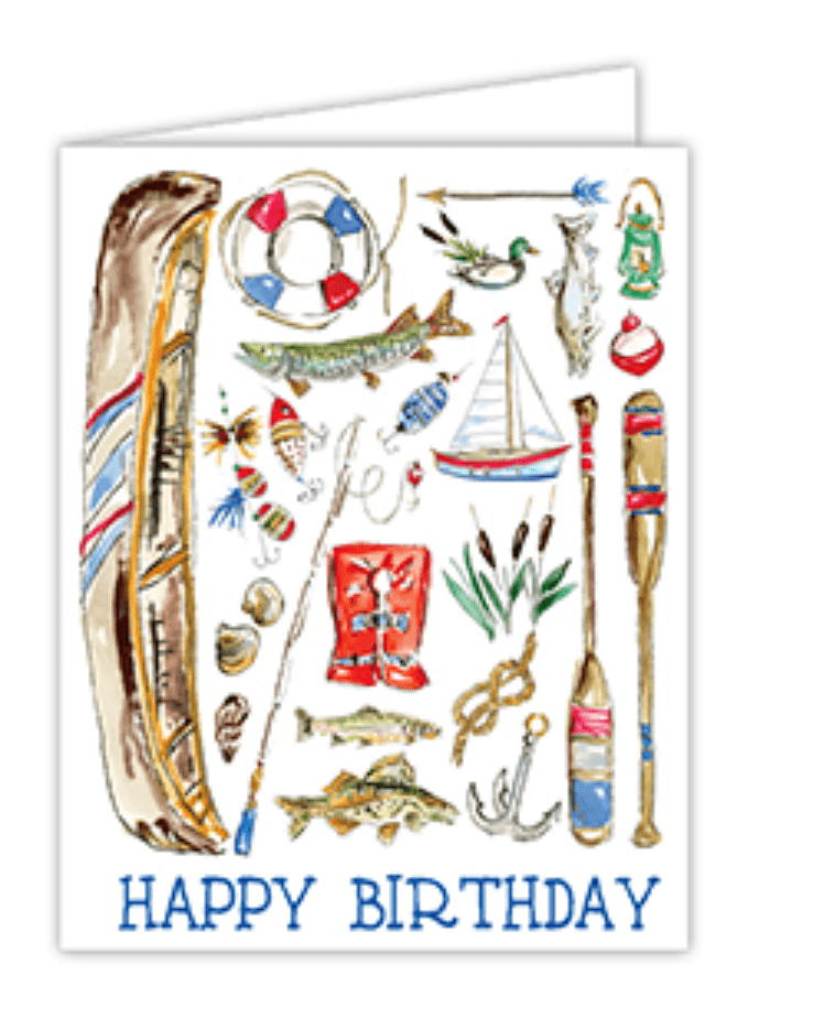 Rosanne Beck Greeting Cards Happy Birthday Fishing and Sailing Card