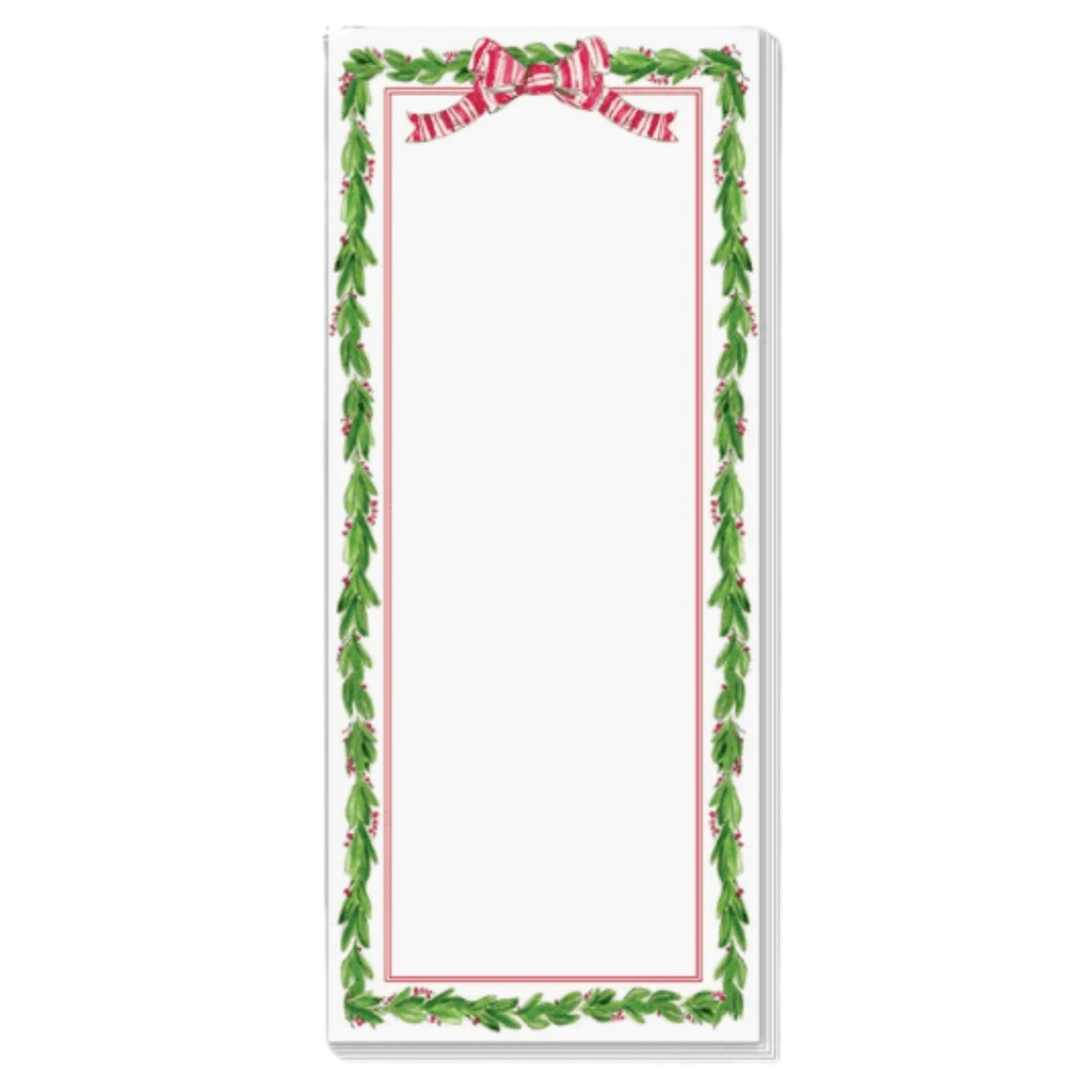 Rosanne Beck Paper Holly Bow Skinny Notepad