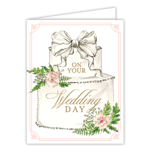 Rosanne Beck Greeting Cards On Your Wedding Day Cake/Bow/Flowers Card