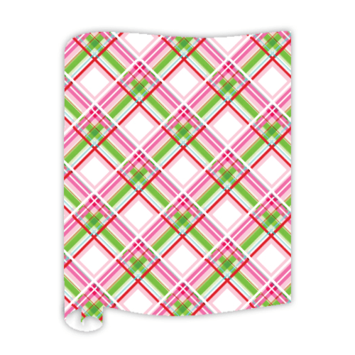 Rosanne Beck Christmas Pink and Red Plaid Table Runner