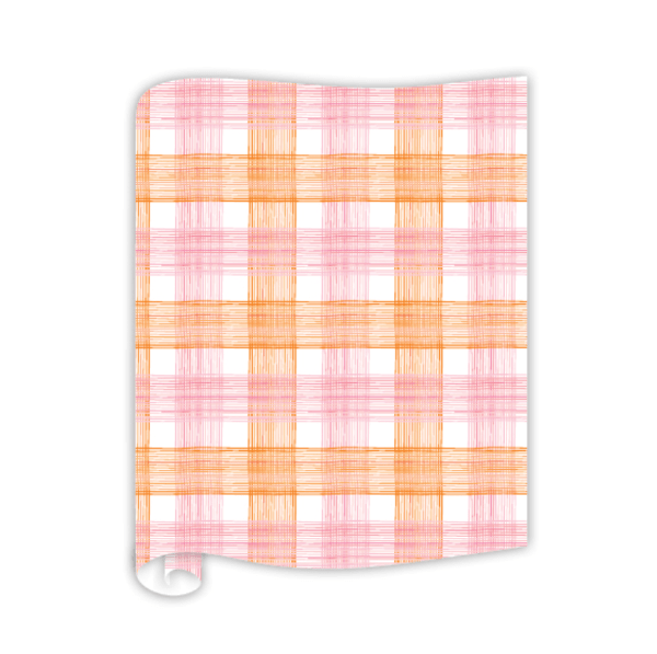 Rosanne Beck Party Pink & Orange Plaid Table Runner