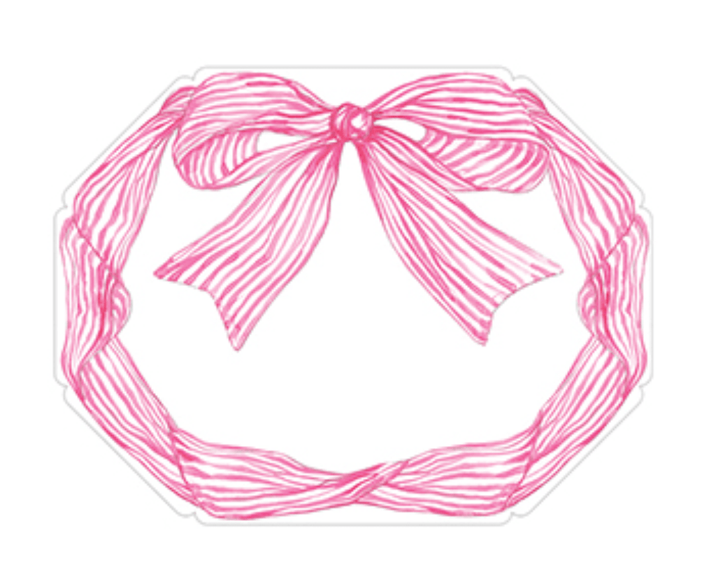 Rosanne Beck Party Pink Striped Bow Posh Placemat