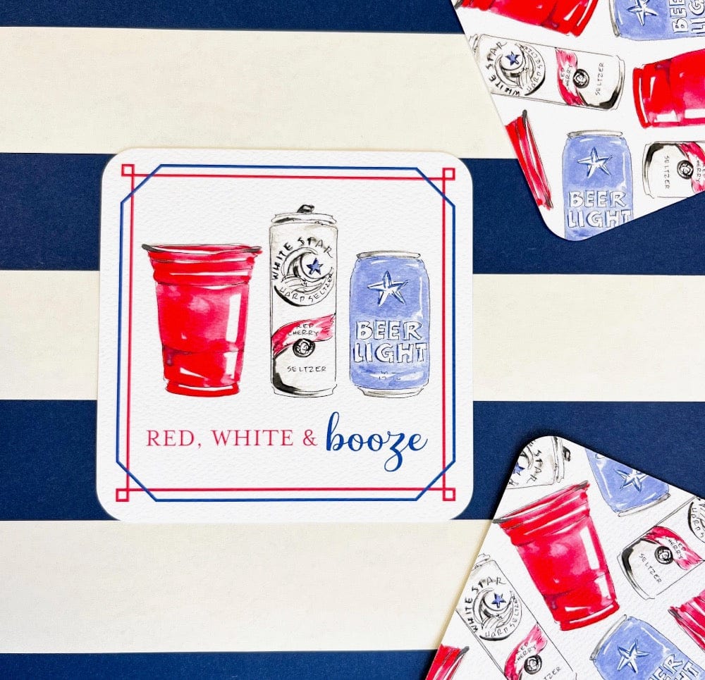 Rosanne Beck Red White & Booze Coaster Set