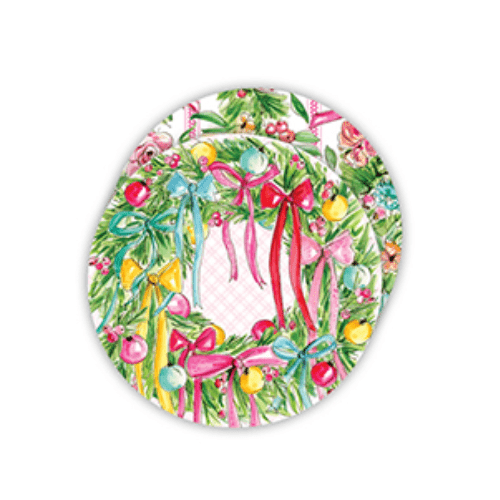 Rosanne Beck Wreath with Bows Ornaments Coasters