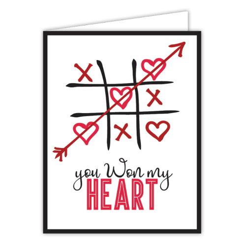 Rosanne Beck Greeting Cards You Won My Heart Tic Tac Toe Card