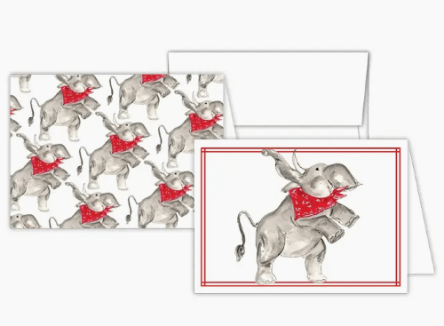 RosanneBeck Collections Elephant with Red Bandana Notes