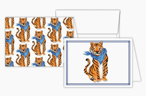 RosanneBeck Collections Tiger with Blue Bandana Notes