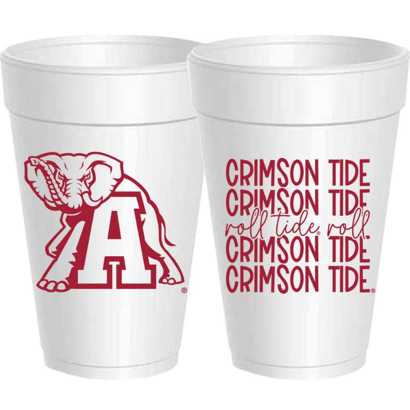 Sassy Cups Crimson Alabama - Crimson Tide Mirror - 10 pack