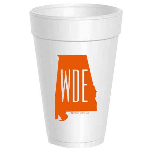 Sassy Cups Orange Auburn WDE - 10 pack