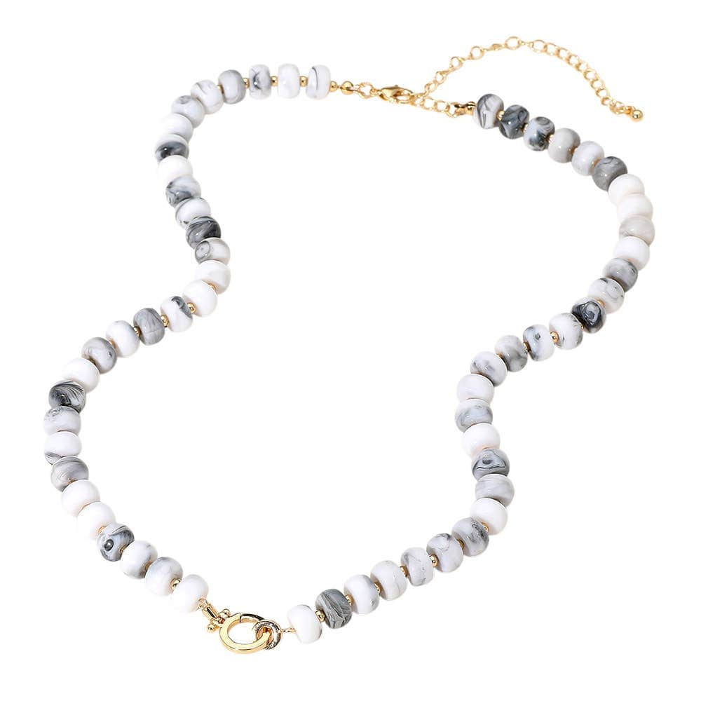 Sensibling Corp. Beaded Clasp Accent Necklace (choose color)
