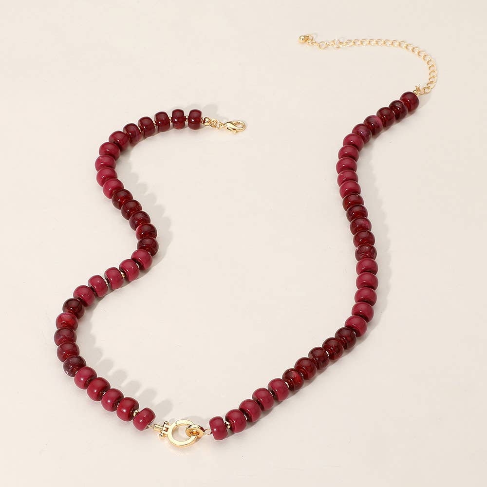 Sensibling Corp. Beaded Clasp Accent Necklace (choose color)