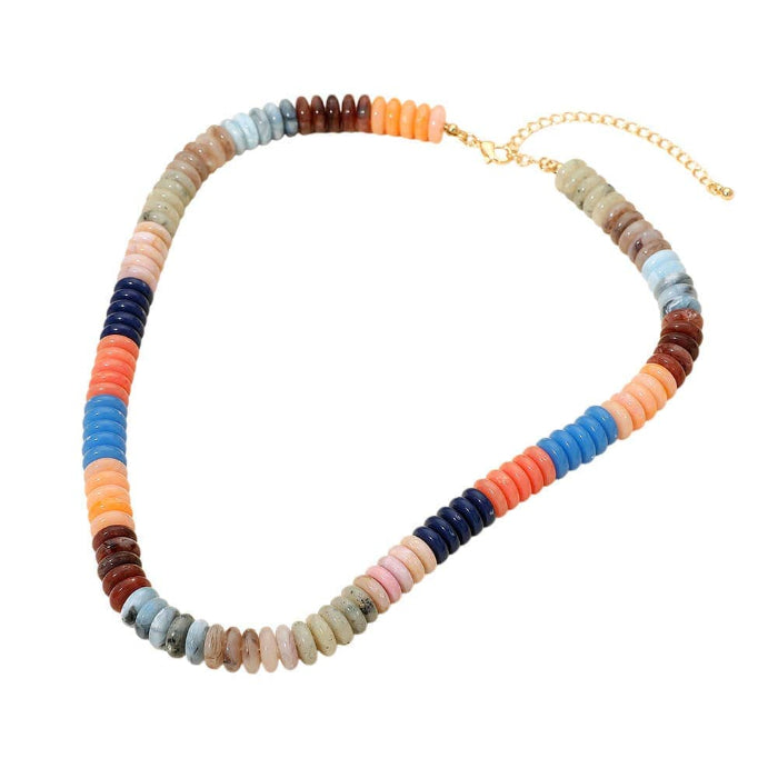 Sensibling Corp. Flat Resin Disc Beaded Necklace