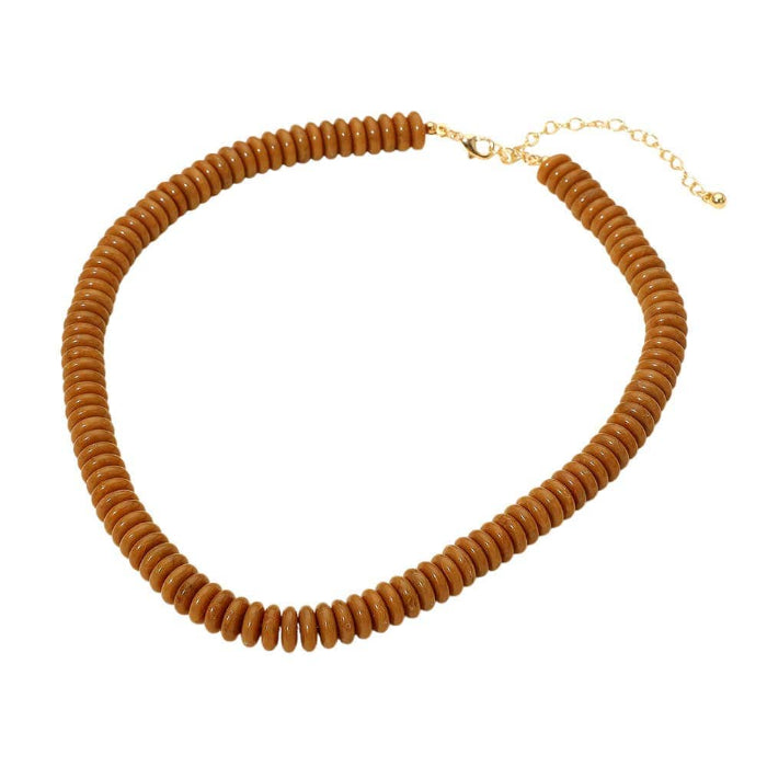 Sensibling Corp. Flat Resin Disc Beaded Necklace