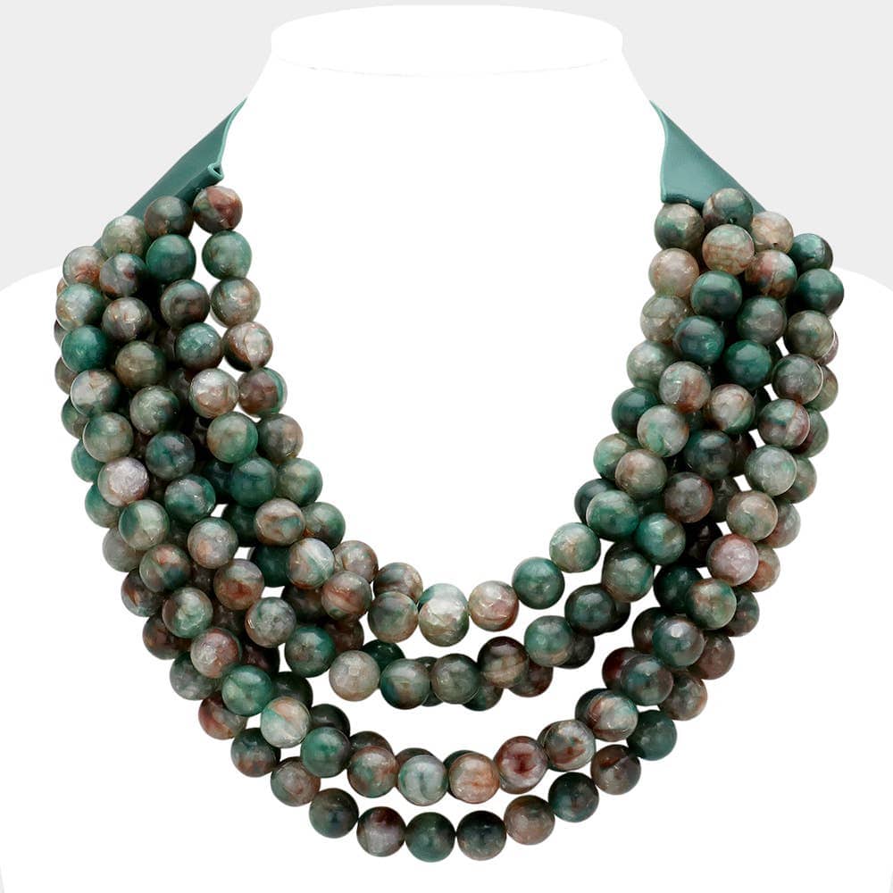 Sensibling Corp. Jasper Chunky Acrylic Bead Necklace