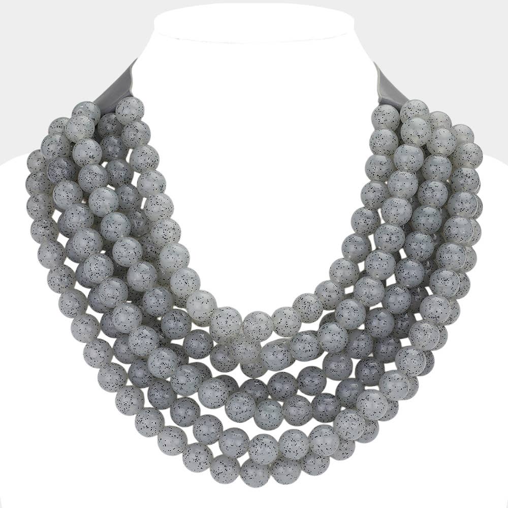 Sensibling Corp. Light Gray Chunky Acrylic Bead Necklace