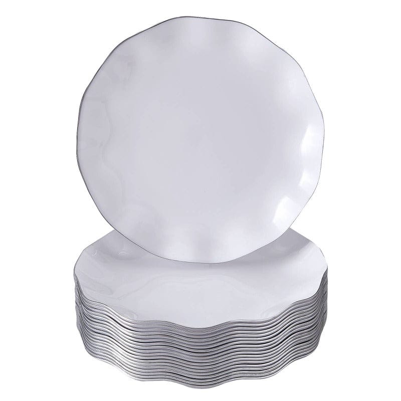 Silver Spoons Dessert Plates White Plastic Dessert Plates