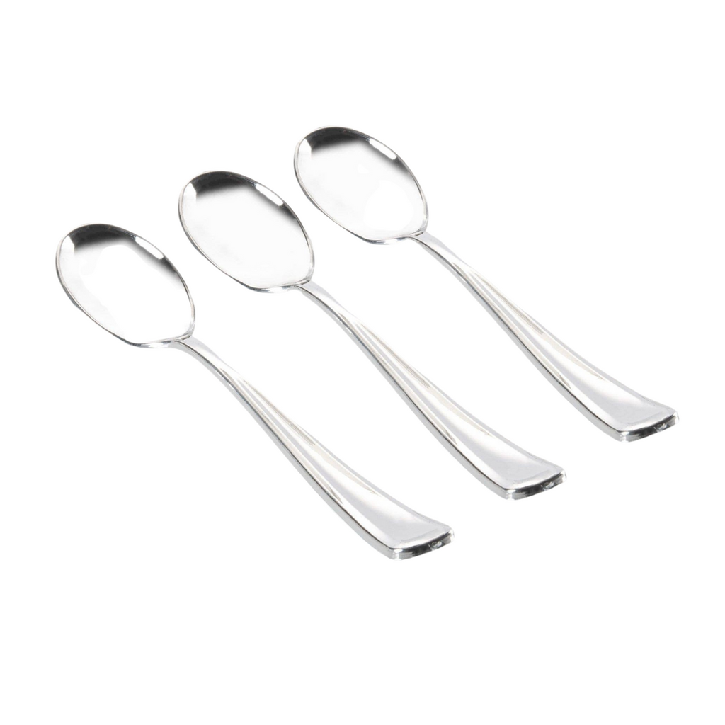 Classic Silver Plastic Spoons | 20 Spoons