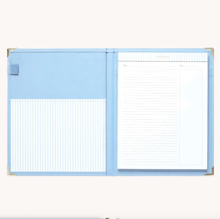 Simplified by Emily Ley French Blue Leatherette Folio