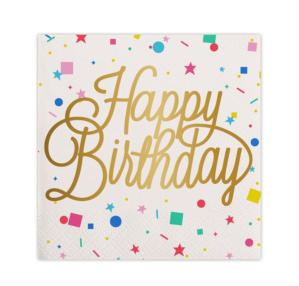 Slant Collections Party Happy Birthday Confetti Napkins